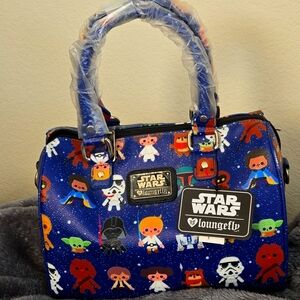 Loungefly Star Wars Characters OG HEART LOGO rare barrel purse